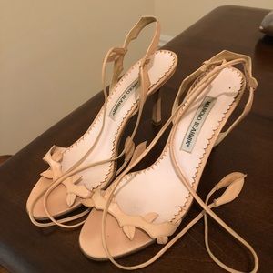 Manolo Blahnik ankle wrap sandals!